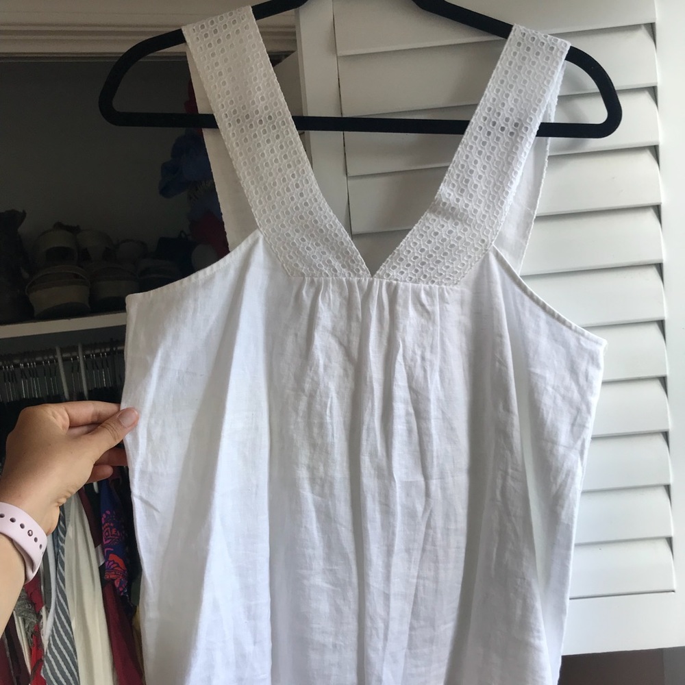 White Linen J.Crew Top